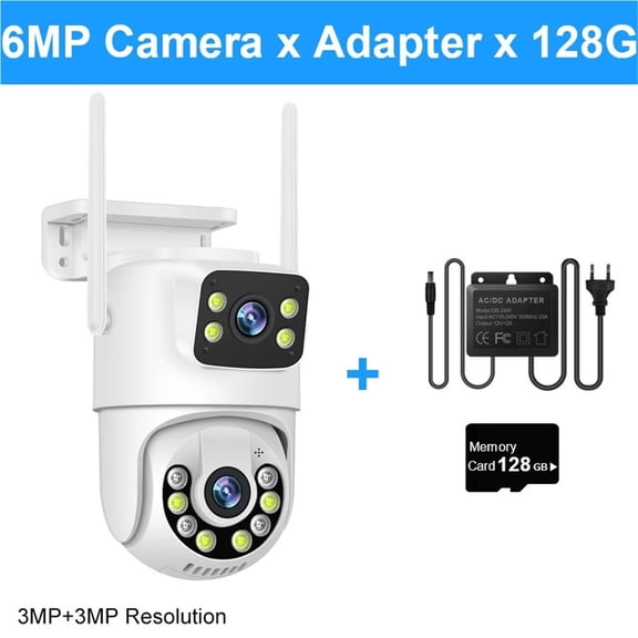 6MP PTZ WiFi IP Camera Dual Lens With Dual Screen Two-way Audio Auto Tracking Security Outdoor CCTV Vedio Surveillance ICSe Helen's Store
