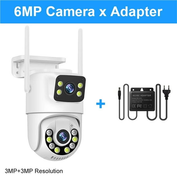 6MP PTZ WiFi IP Camera Dual Lens With Dual Screen Two-way Audio Auto Tracking Security Outdoor CCTV Vedio Surveillance ICSe