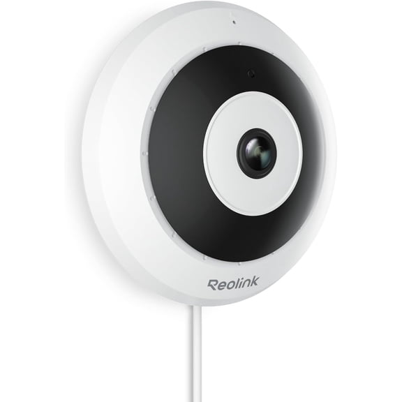 6MP PoE IP Fisheye Camera with 360 View, Surveillance for Home/Office Security, Smart Human Detection, Two Way Talk, Ceiling/Wall/Desk Mount, Multiple Panoramic Display Views, FE-P(White)