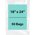 thumbnail image 1 of 6Mil Clear Flat Open Top Poly Bags LDPE Packaging - 18"X24" & (50 Bags), 1 of 7