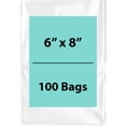 thumbnail image 1 of 6Mil Clear Flat Open Top Poly Bags LDPE Packaging - 6"X8" & (100 Bags), 1 of 7