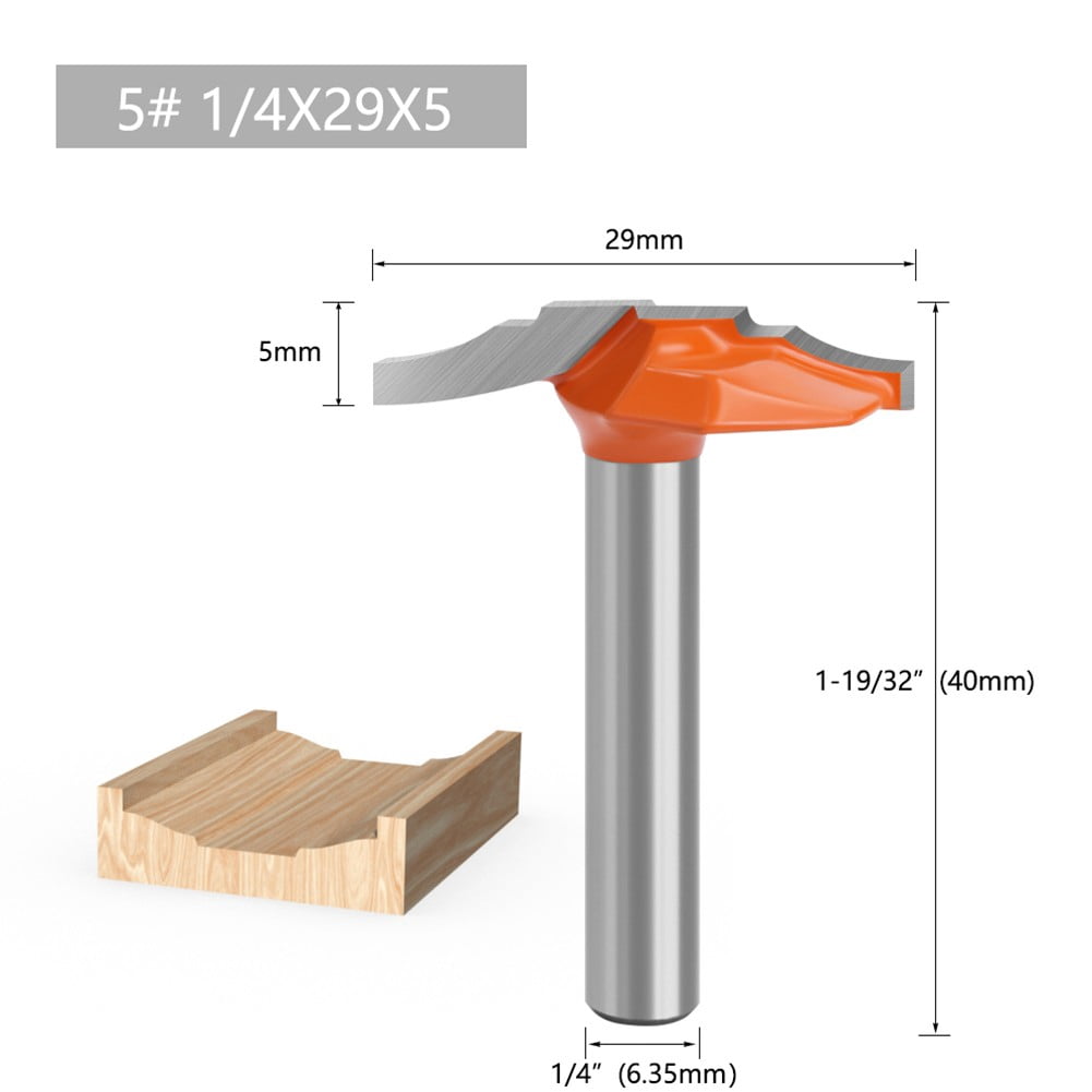 6mm 6.35mm Shank Router Wood Carving for Wood Door Cabinet Drill Bit ...