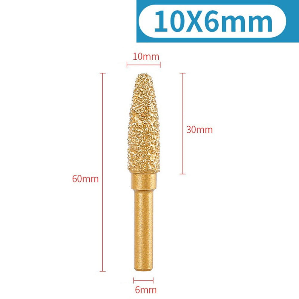 6Mm Shank Vacuum Brazed Diamond Burr Head Grinding Rotary File for