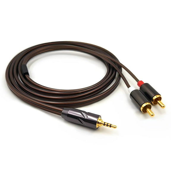 6N OCC 2.5mm 4.4mm 3.5mm to 2RCA Balanced Cable 1.6ft Compatible with Phone PC TV Audio Player Power Amplifier