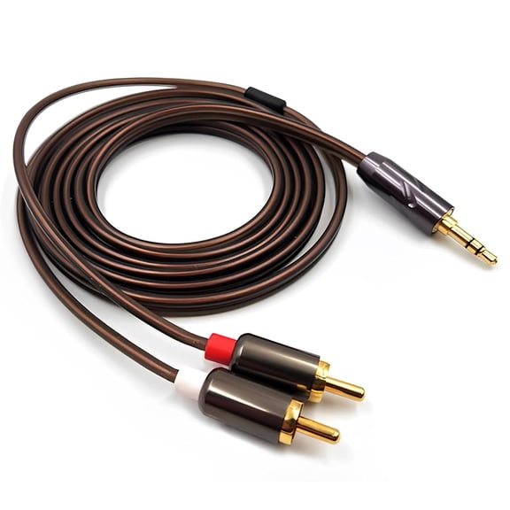 6N OCC 2.5mm 4.4mm 3.5mm to 2RCA Balanced Cable 1.6ft Compatible with Phone PC TV Audio Player Power Amplifier