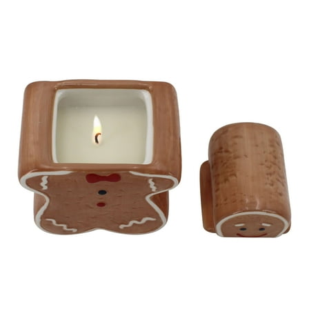 Mainstays 1-Wick Gingerbread Ceramic Scented Jar Candle, Holiday Gingerbread, 6oz