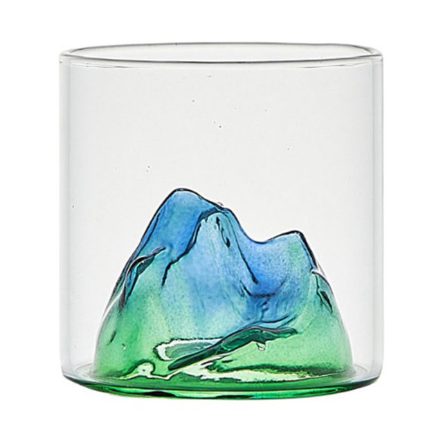 6Oz Mountain Whiskey Glass,Handmade Crystal Mountain Range Rock Glass ...