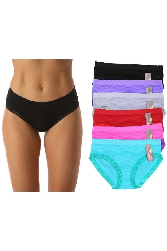 6P-33015-M Just Intimates Bikini Underwear / Panties for Women (Pack of 6) (Medium)