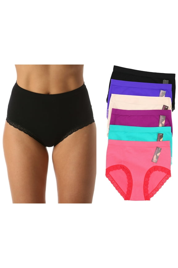 6P-33016-M Just Intimates Briefs / Panties for Women (Pack of 6) (Small)