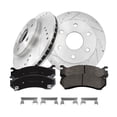 thumbnail image 1 of 6P Front Drilled Slotted Brake Rotors-Ceramic Brake Pad To 2005 2006 Chevy Tahoe, 1 of 9