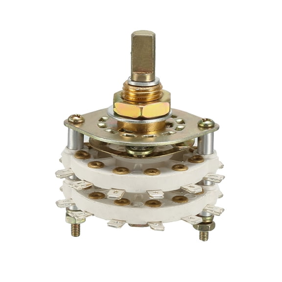 6P3T 6 Pole 3 Throw 2-Deck Band Channel Rotary Switch Selector