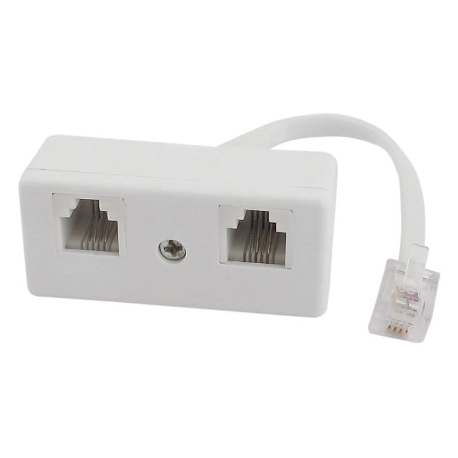 6P4C RJ11 Male to Dual Female Telephone Line Splitter Connector