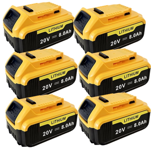 6PACK 8.0Ah Replacement for Dwalt 20V Battery
