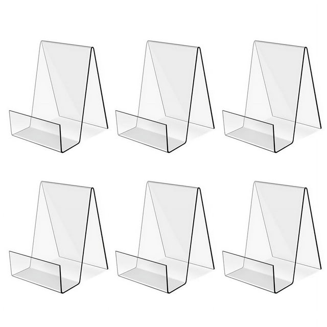 6PACK Acrylic Book Stand Clear Acrylic Display Easel Holder for