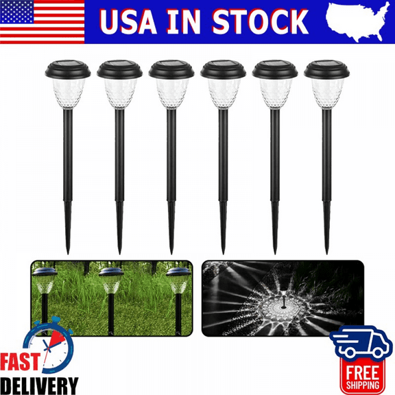 6PACK Bright Solar Garden Lights with Filament LED - 8-12H Runtime, IP65 Waterproof Landscape Lighting