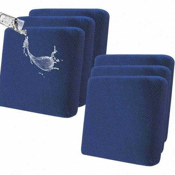 6PACK Outdoor Waterproof Couch Cushion Covers, Stretch Individual Patio Chair Seat Cushion Protectors – Replacement Sofa Slipcovers for Outdoor Garden