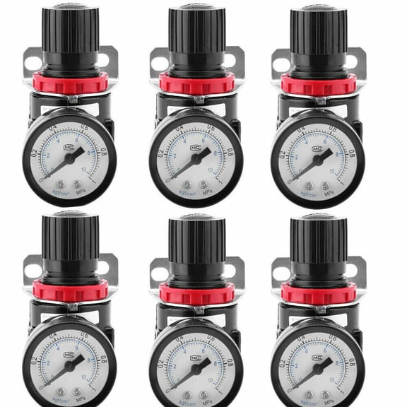 6PACKS AIR IN LINE COMPRESSOR PRESSURE REGULATOR MINI SERIES, 1/4" NPT
