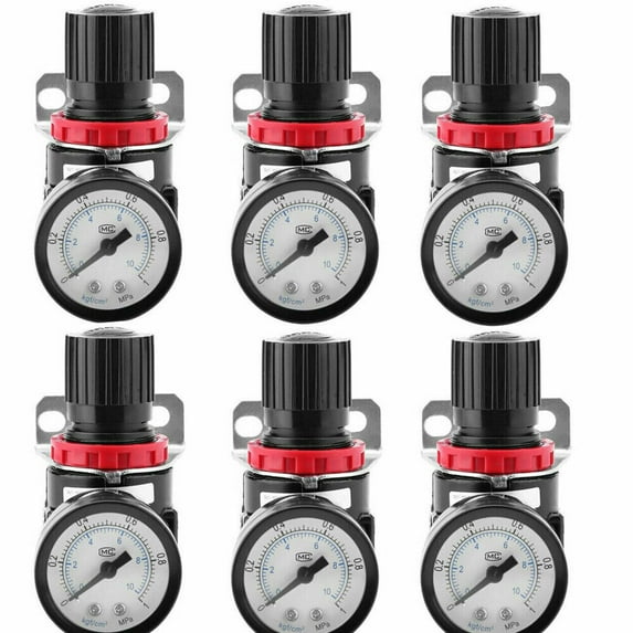 6PACKS AIR IN LINE COMPRESSOR PRESSURE REGULATOR MINI SERIES, 1/4" NPT