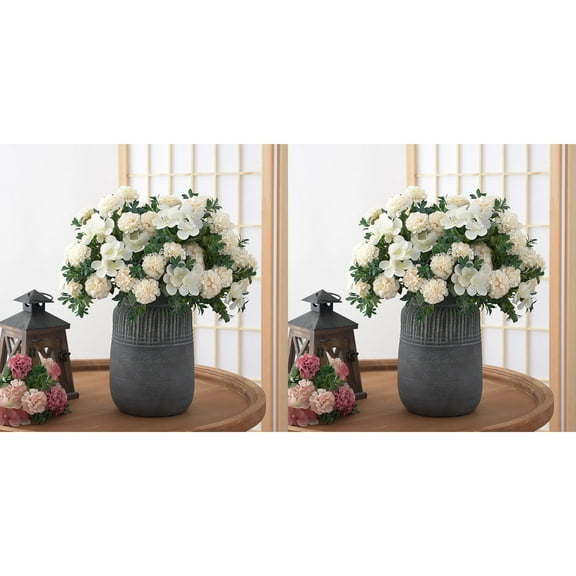 6PC 10.6 inch Hydrangea Artificial Flowers Realistic Single Long Stem Hydrangea Bouquets Flowers Bouquet Arrangements Home Office Decor Wedding Centerpieces DIY Elegant Flowers