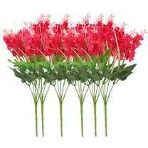 6PC 13.78" Artificial Hyacinth Flowers, Silk Wisteria Floral Stems for Outdoor Indoor Decor, for Garden Cemetery Grave Fences Porch Wedding Spring Summer Decorations