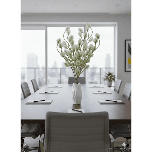 6PC 25" White Pine Flower Spray  Faux Pine Blossom Stem for Home Dcor, Wreaths, Centerpieces, Floral Arrangements