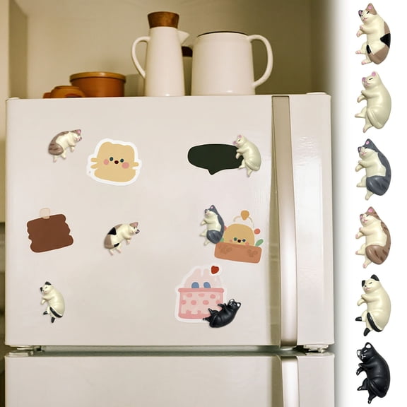 6PC 3D Fun Cat Refrigerator Magnets Office Magnet, Refrigerator For Kitchen Whiteboard Stickers One Size Utility