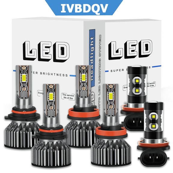 6PC 9005 H11 LED Headlight Bulbs Combo High Low Beam H11 Fog Light for Mazda CX-9 2013 2014 2015