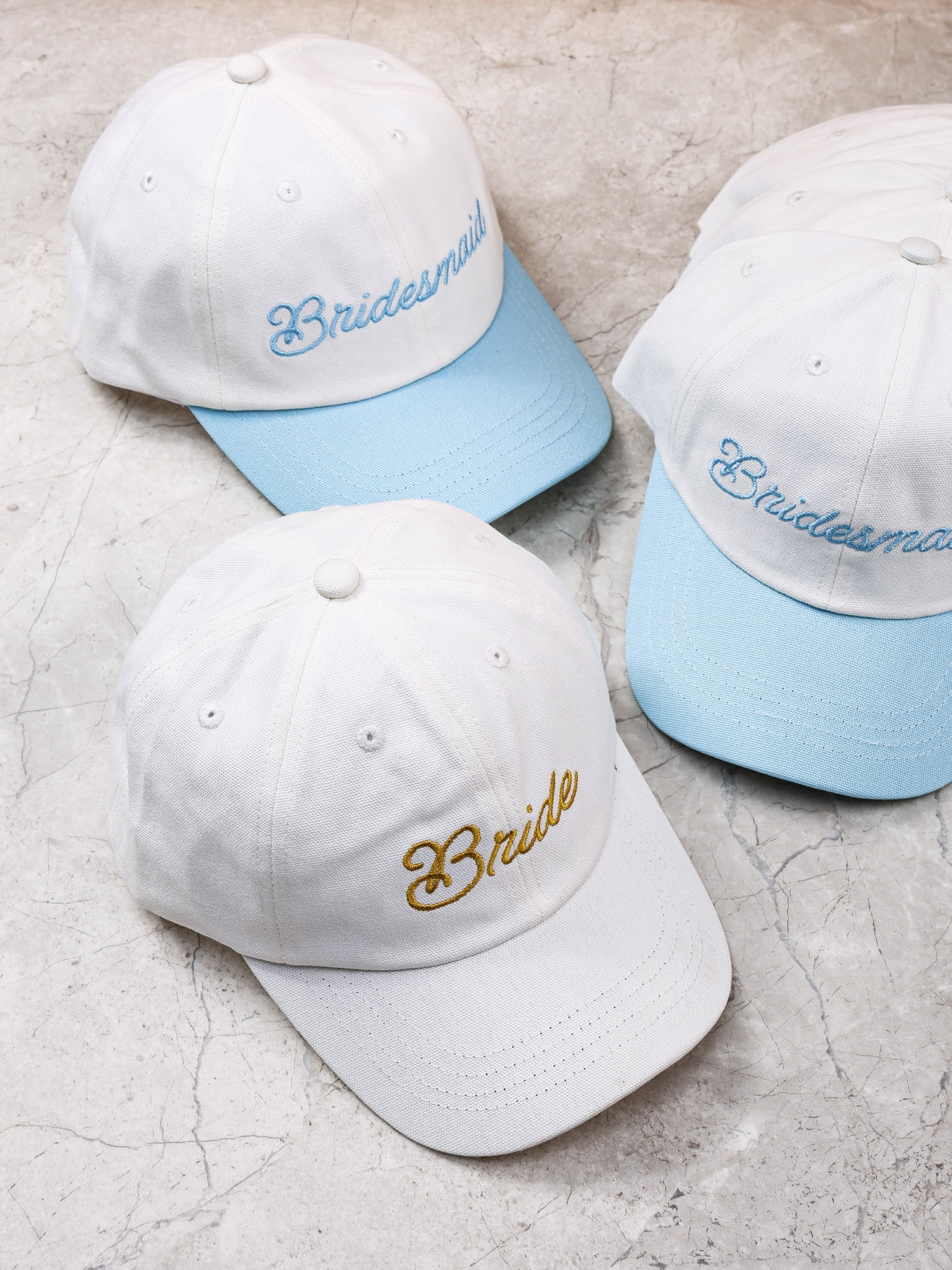 6 Pieces Baseball Hats, Adult, Bride and Bridesmaid Hat by Trimmings