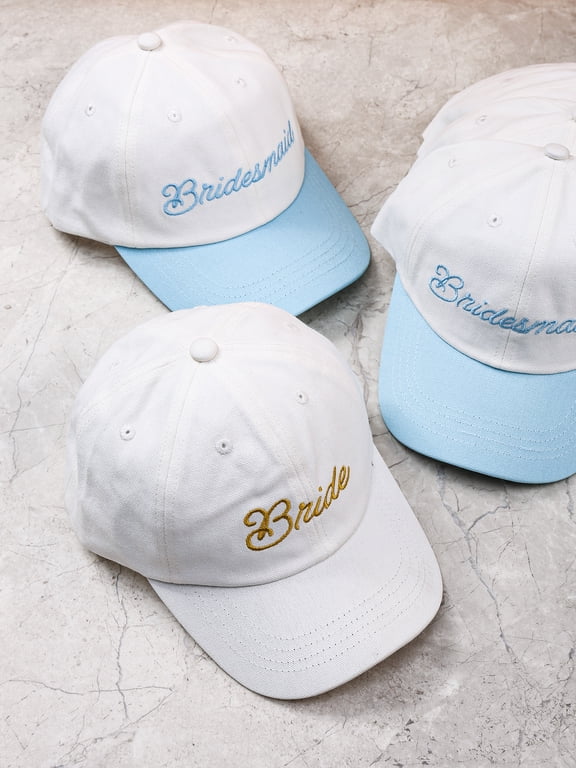 6 Pieces Baseball Hats, Adult, Bride and Bridesmaid Hat by Trimmings