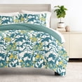 thumbnail image 1 of 6PC Bedding Bundle - Patterned Duvet Cover Set White Comforter and Solid Sheet Set in Boho Flower, 1 of 12