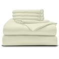 thumbnail image 1 of 6PC Bedding Set- 100% Organic Cotton Bed Sheet Set 800 Thread Count, 28" EXTRA DEEP POCKET, Crisp and Cooling Sateen Weave, Eco-Friendly - Ivory, Queen-XL, 1 of 7