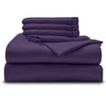 thumbnail image 1 of 6PC Bedding Set- 100% Organic Cotton Bed Sheet Set 800 Thread Count, Crisp and Cooling Sateen Weave, Soft Breathable, Eco-Friendly, 10-Inch Deep Pocket - Plum, King, 1 of 7