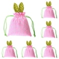 thumbnail image 1 of 6PC Bunny Easter Decoration Gift Bags Easter Party Favor Reusable Burlap Goodie Rabbit Drawstring Treat Bag for Some Bunny is One Easter Kids Baby Shower Garden Tea Party Supplies, 1 of 9