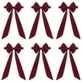 thumbnail image 1 of 6PC Burgundy Chair Sashes Christmas Red Chair Bows for Chairs 29.5"x19.7" Elastic Burgundy Velvet Sashes Chairs Bows for Christmas Banquet Home Wedding Events Holiday Event Decor Banquets Party, 1 of 8