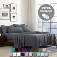 thumbnail image 1 of 6PC California King Sheet Set (With Extra Pillowcases, Fitted Sheet & Flat Sheet) Easy Fit Wrinkle & Fade Resistant, Gray, 1 of 5