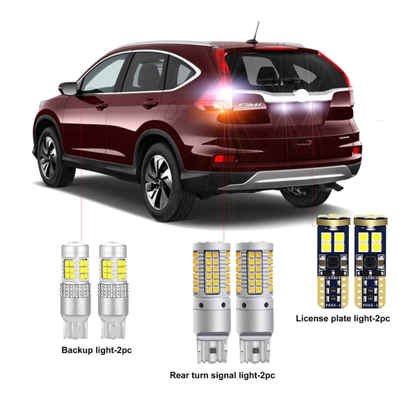 6PC Car LED Bulbs For Honda CR-V 2002-2016 LED Car Rear Turn Signal Light+ Reverse Light +License Plate Light Bulbs CANBUS