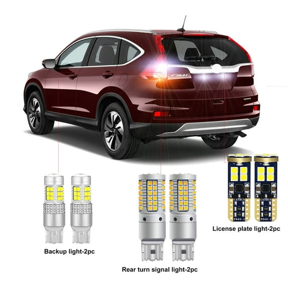 6PC Car LED Bulbs For Honda CR-V 2002-2016 LED Car Rear Turn Signal Light+ Reverse Light +License Plate Light Bulbs CANBUS