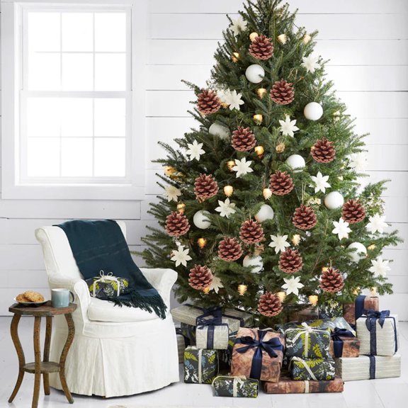 6PC Christmas decorations for party Christmas Natives Color Pines Cones Christmas Tree Hanging Holiday Decoration Christmas Hanging Shooting Props Wreath Decoration