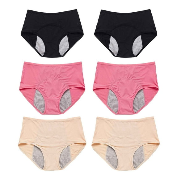 6PC Duares Leakproof Underwear Incontinence Underwear, Relivira Underwear, ZeroLeak High-Waisted Leak Proof Underwear Women,Size XL