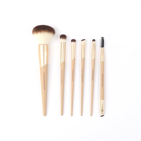 Walmart 6 Piece Foundation Makeup & Cosmetic Brush Set, Gold