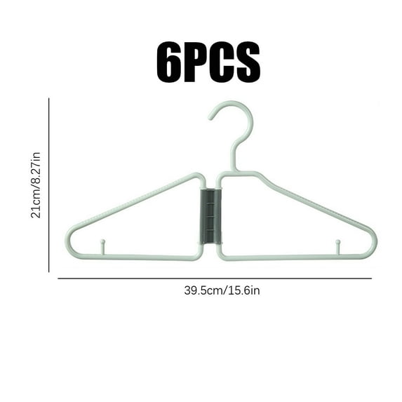 6PC Foldable Hanger - Foldable Coat Laundry Hangers, Portable Folding Clothes Hanger for Travel, Folding Hangers Space Saving