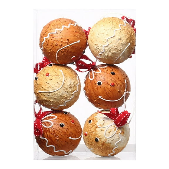 6PC Gingerbread Man Christmas Ornaments Set - 3.1 Inch Colorful Foam Tree Pendants for Indoor/Outdoor Decor, Lightweight Hanging Decorations with Pre-Tied Ribbons
