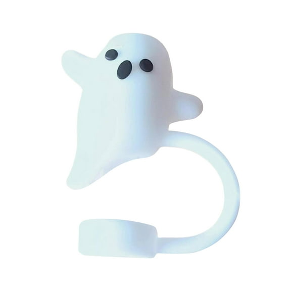 6PC Halloween Straw Cover Caps for 40oz/30oz Tumblers - 10mm Reusable Cute Ghost Straw Topper Accessories, Drinking Straw Protector Plugs, Party Decorations & Gifts