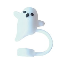 6PC Halloween Straw Cover Caps for 40oz/30oz Tumblers - 10mm Reusable Cute Ghost Straw Topper Accessories, Drinking Straw Protector Plugs, Party Decorations & Gifts