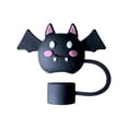 thumbnail image 1 of 6PC Halloween Straw Toppers for Cups - Silicone Reusable Straw Cover Lids in Ghost, Bat, Pumpkin & Owl Designs, Cute Drinking Straw Caps for 40oz/30oz Tumblers, 1 of 3