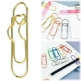thumbnail image 1 of 6PC Heart Pen Clips for Notebook, Paper Clip Pen Holder for Notebook, Pen Holder Paper Clip, Color Heart Penclip Metal Pencil Clips Multifunctional Paperclip, Reusable Writing Tool Holder, Gold, 1 of 9