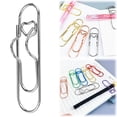 thumbnail image 1 of 6PC Heart Pen Clips for Notebook, Paper Clip Pen Holder for Notebook, Pen Holder Paper Clip, Color Heart Penclip Metal Pencil Clips Multifunctional Paperclip, Reusable Writing Tool Holder, Silver, 1 of 9