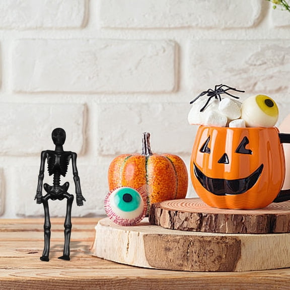 6PC Home decor Elastic And Stretchable Soft Rubber Skeleton Figurine Halloween Decoration Toy