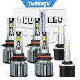 6PC IVBDQV 9005 9006 LED Headlight Bulbs Combo 880 Fog Light White for