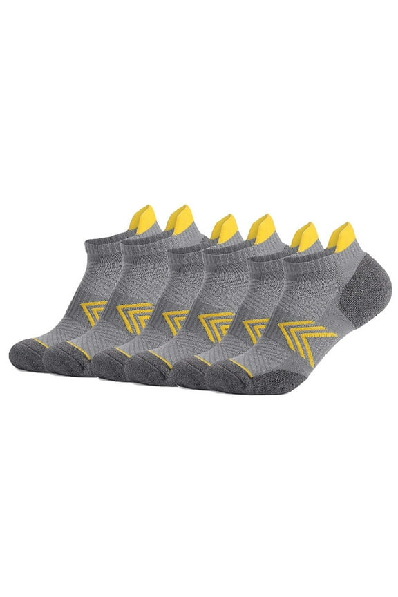 6PC Men's Sweat-Absorbing Breathable Athletic Running Socks Low Cut Sports Socks for Exercise Outdoor Performance Socks Men Running Socks Ankle Socks Men Compression Support Socks